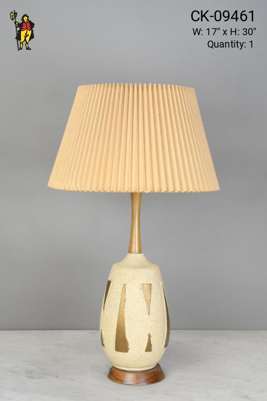 Beige Textured Table Lamp