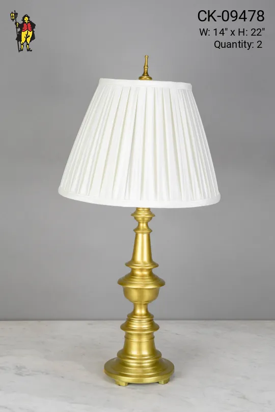Traditional Flat Brass Table Lamp