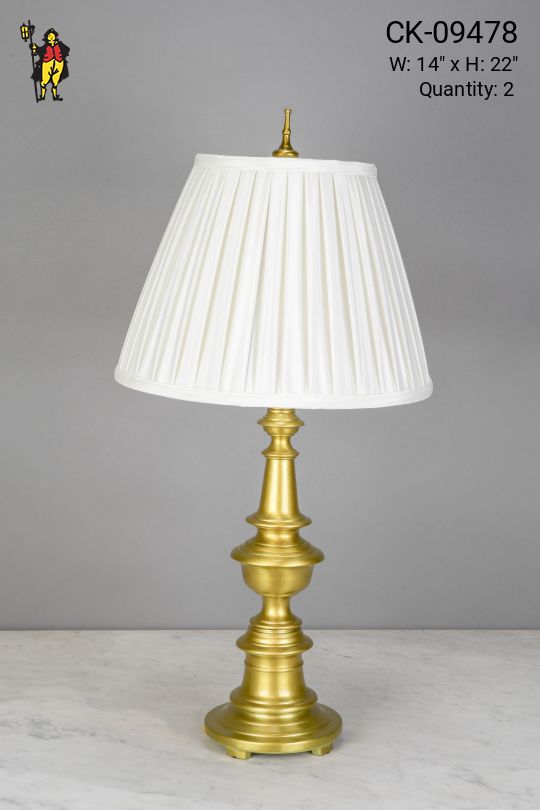 Traditional Flat Brass Table Lamp