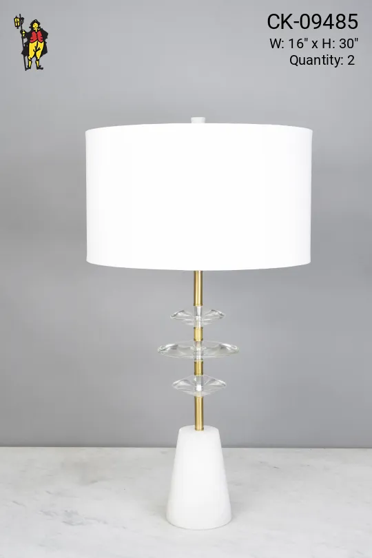 Marble & Glass Contemporary Table Lamp