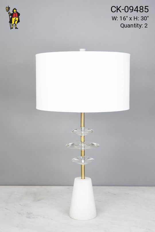 Marble & Glass Contemporary Table Lamp