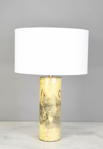 Yellow & Earth Tone Marbalized Table Lamp