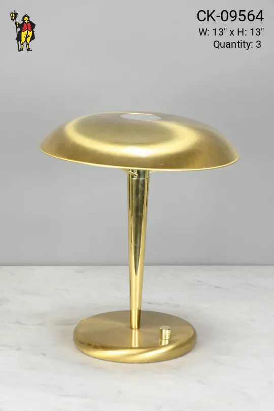 Brass Metal Shaded Mid Century Table Lamp
