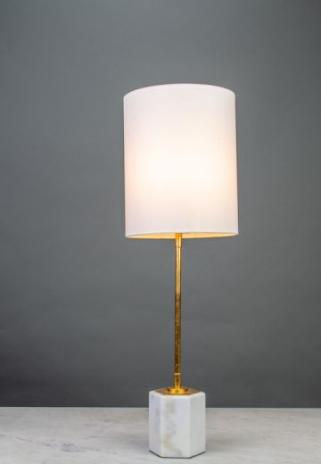 Marble Base Brass Pole Table Lamp