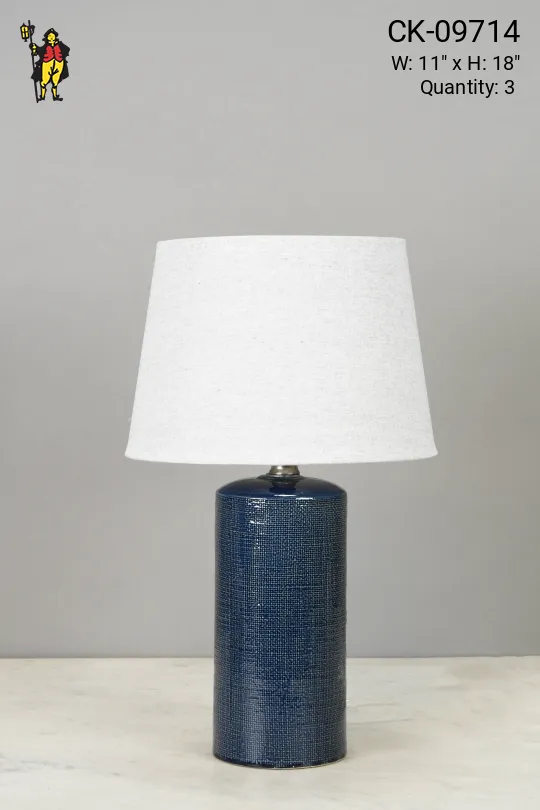 Small Blue Ceramic Table Lamp
