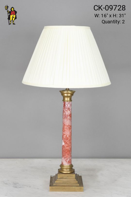 Marbalized Column Table Lamp