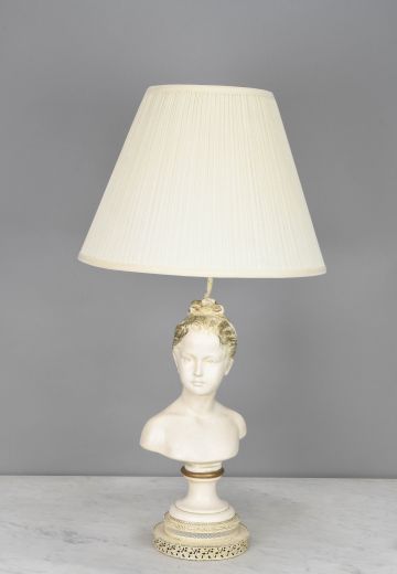 Ceramic Female Bust Table Lamp