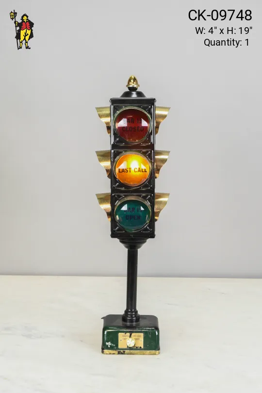 Bar Open/Last Call/Closed Traffic Light Table Lamp