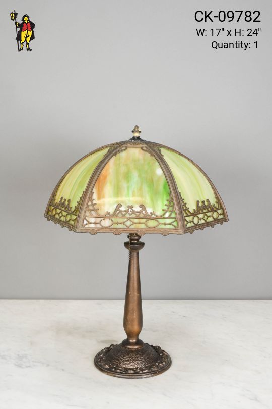 Green Art Glass Table Lamp