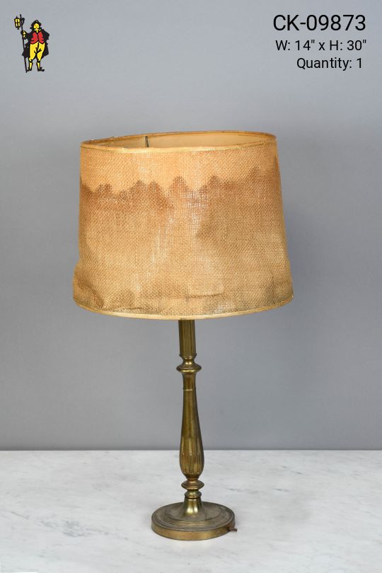 Brass Table Lamp w/Distressed Shade