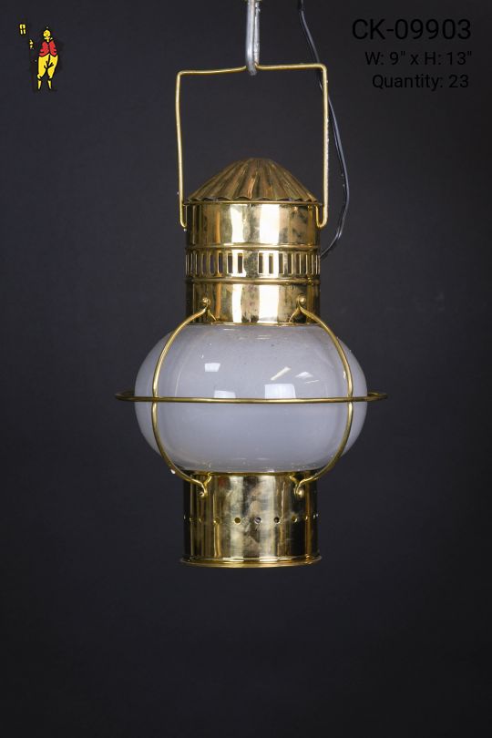 13" Polished Brass Onion Lantern
