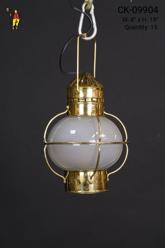 19" Polished Brass Onion Lantern
