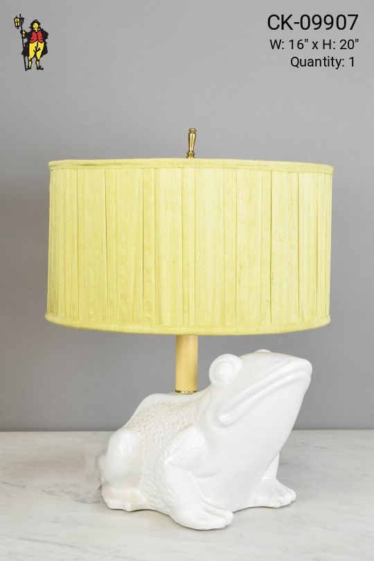 White Ceramic Frog Table Lamp