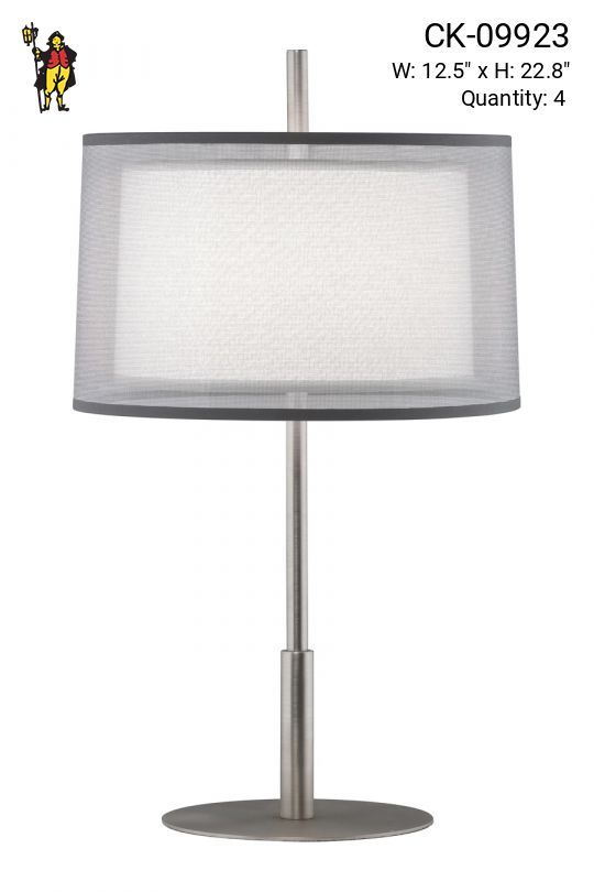Stainless Steel Finished Modern Table Lamp (Candelabra)