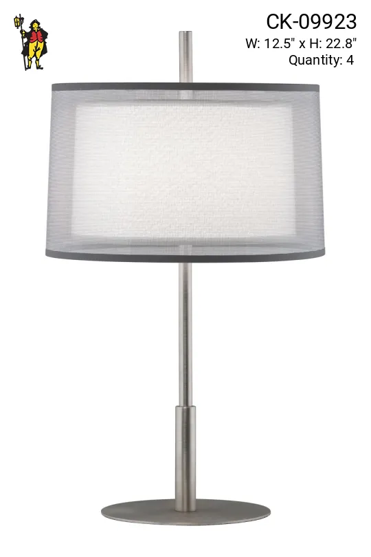 Stainless Steel Finished Modern Table Lamp (Candelabra)