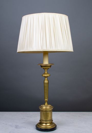Tall Candle Brass Table Lamp