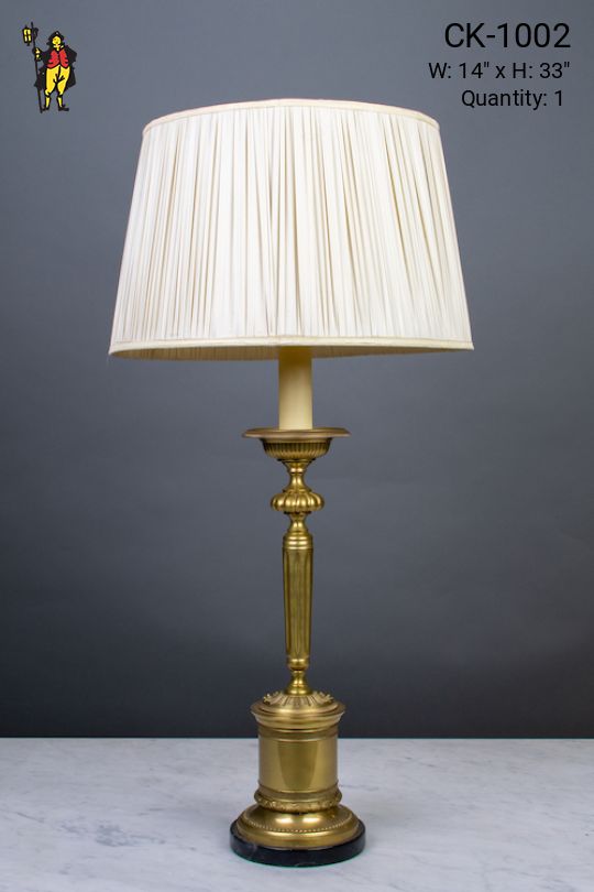 Tall Candle Brass Table Lamp