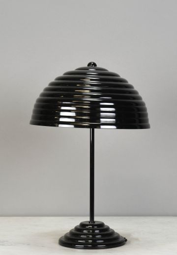 Black Step Shaded Table Lamp