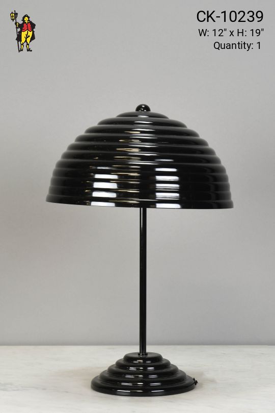 Black Step Shaded Table Lamp