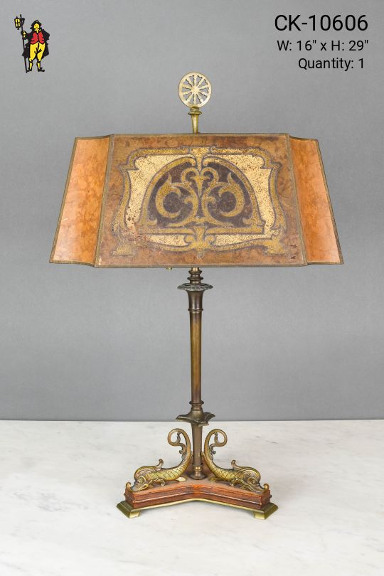 Mica Shaded Brass Koi Fish Table Lamp