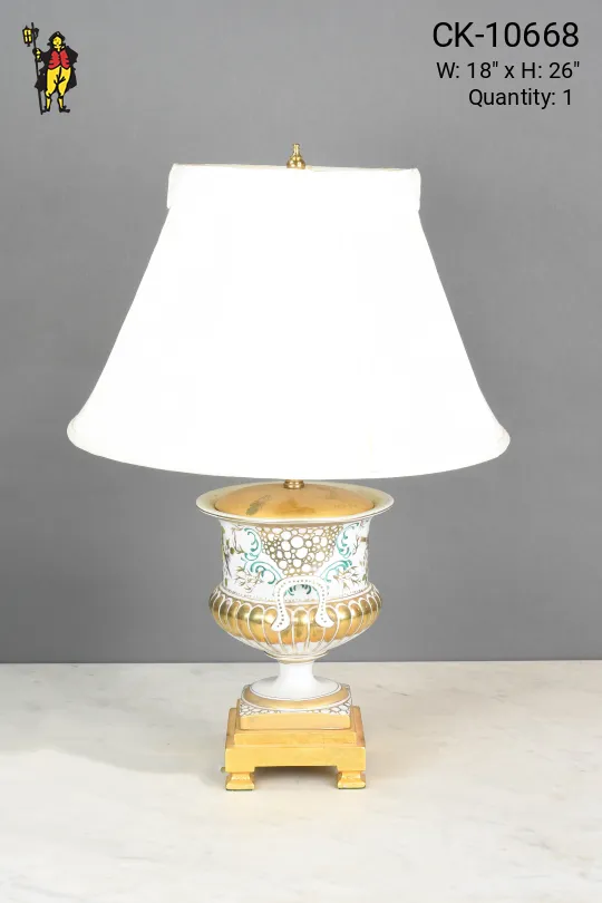 White & Yellow Traditional Ceramic Table Lamp