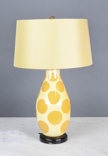 Yellow Polka Dot Modern Ceramic Table Lamp