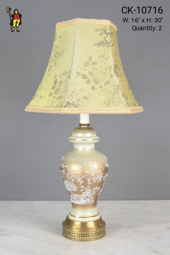 Floral Themed Ceramic Table Lamp