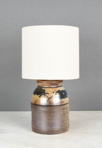 Painted Earthtone Ceramic Table Lamp