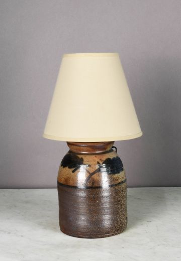 Painted Earthtone Ceramic Table Lamp
