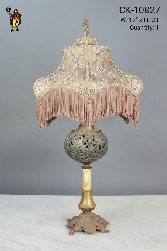 Electrified Brass Oil Table Lamp