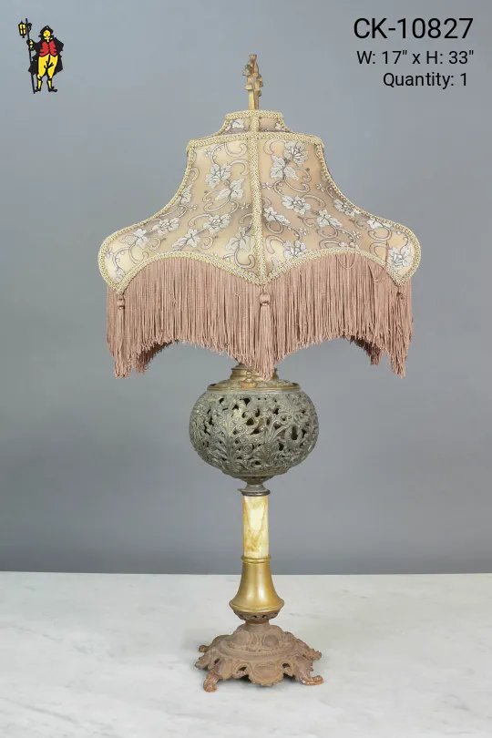 Electrified Brass Oil Table Lamp