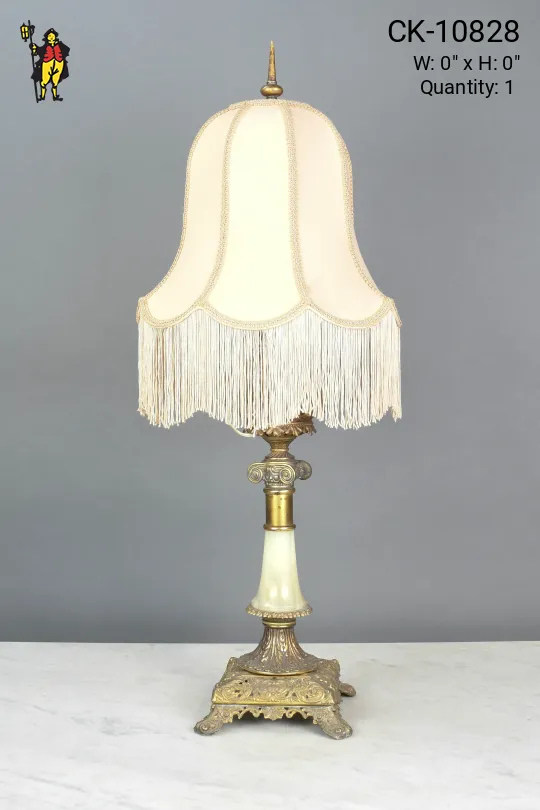 Footed Brass Oil Style Table Lamp