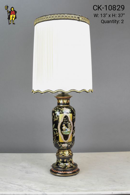 Black Painted Ceramic Table Lamp