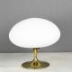 Polished Brass Mid Century Modern Mushroom Glass Globe Table Lamp #0