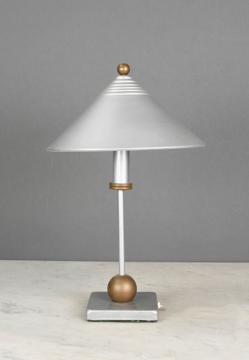 Post Modern Nickel & Brass Table Lamp