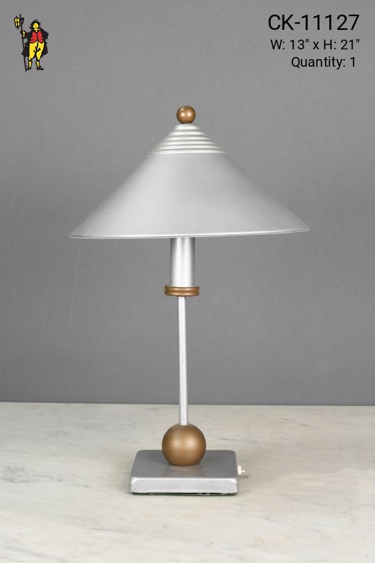 Post Modern Nickel & Brass Table Lamp