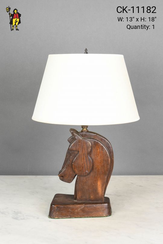 Wooden Horse Table Lamp