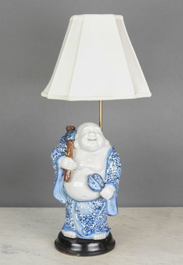 Blue & White Ceramic Asian Style Table Lamp