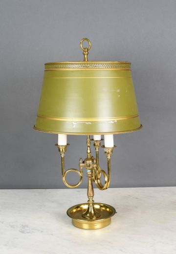Brass Three Candle Bouliette Style Table Lamp
