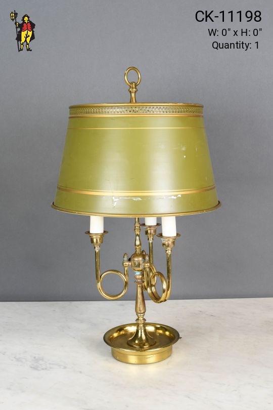 Brass Three Candle Bouliette Style Table Lamp