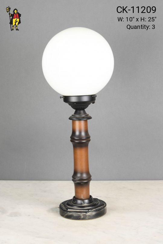 Bamboo Style Globe Shaded Table Lamp