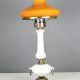 Faux-Oil White & Brass Ceramic Table Lamp #0