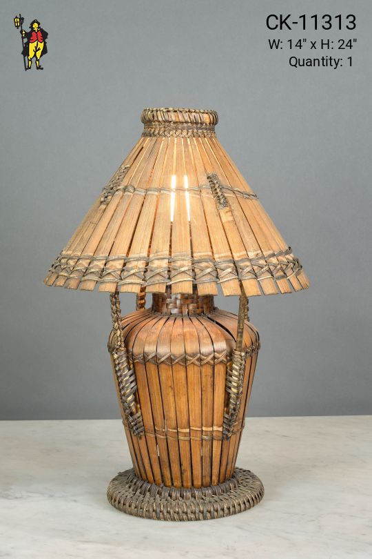 Bamboo Style Oversize Table Lamp