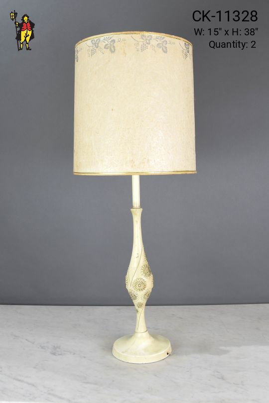 Tall Floral Ceramic Table Lamp