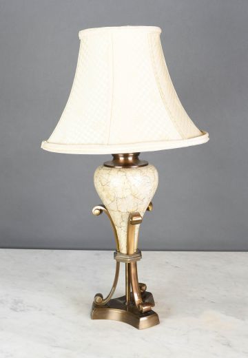 Antique Brass & Marble Table Lamp