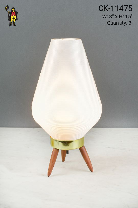 White Mid Century Beehive Table Lamp