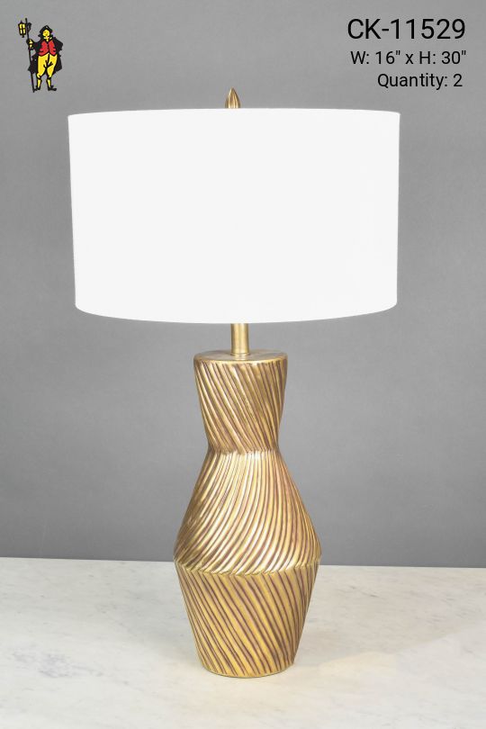 Modern Brass Swirl Table Lamp
