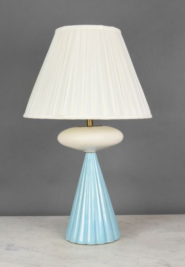 Sky Blue & White Ceramic Table Lamp