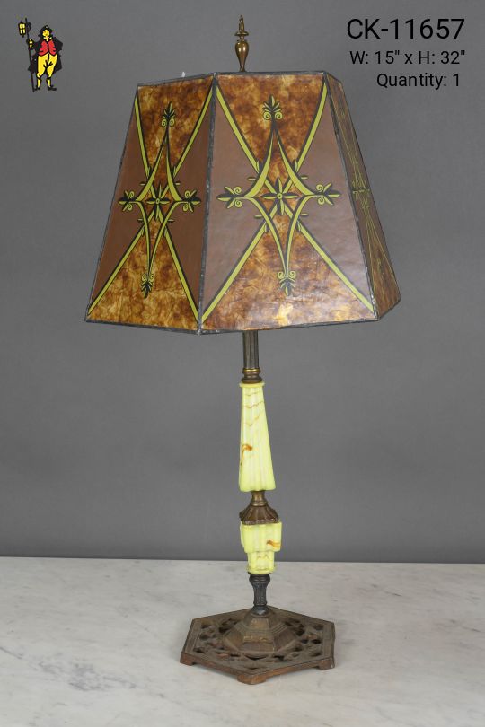 Mica Shaded Jadalite Table Lamp