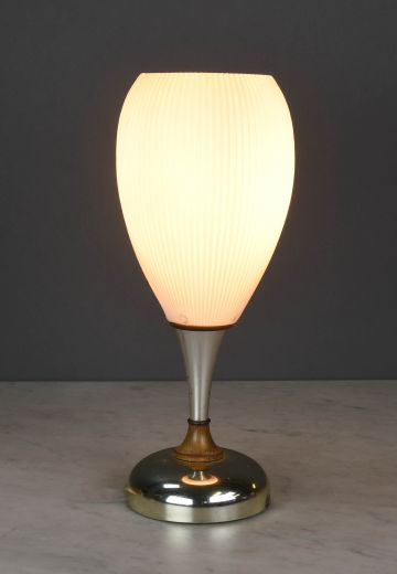 Mid Century Polished Nickel Table Lamp